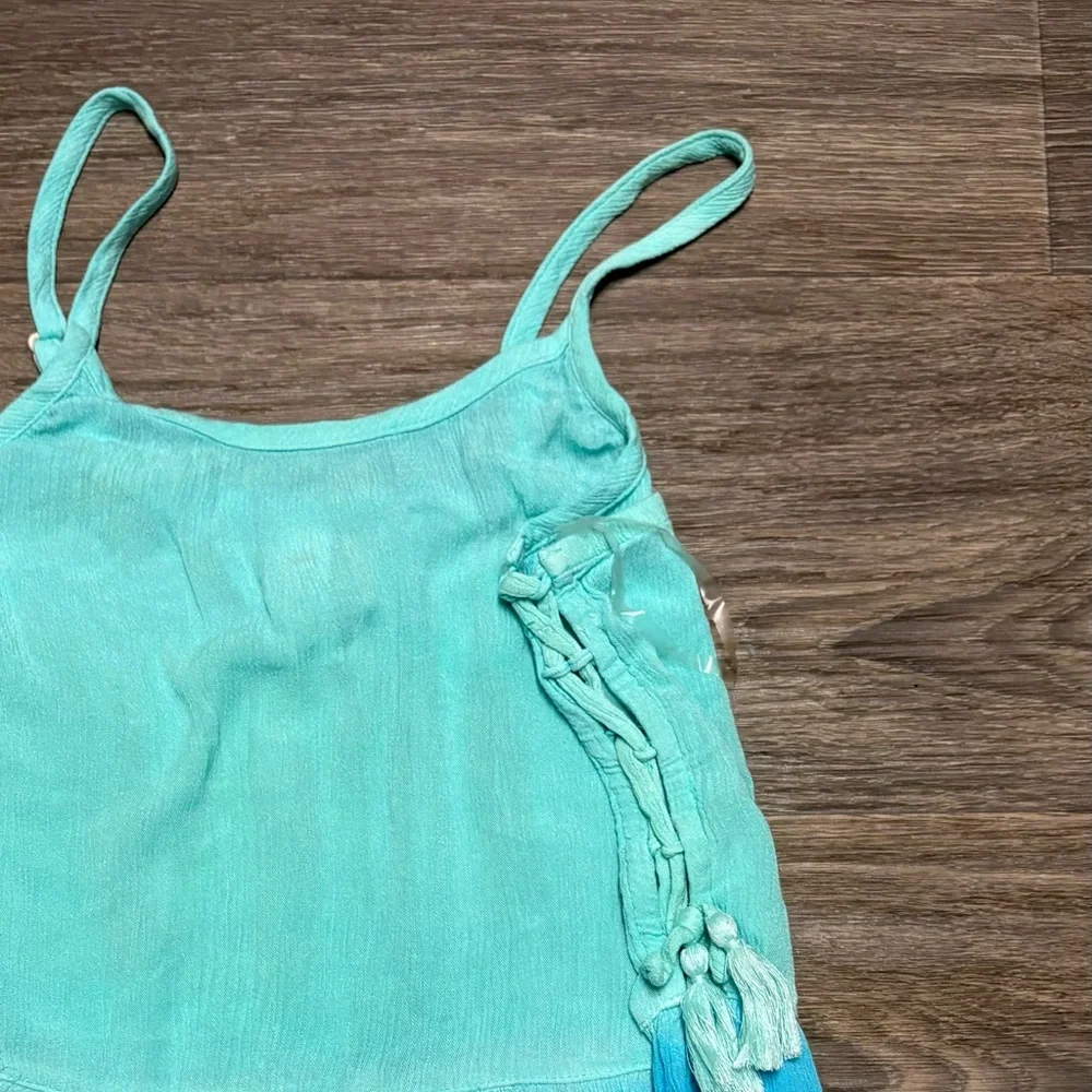 Adorable Girls Size 14-16 Tie-Dye Tiered Sundress in Aqua, Blue, Purple & Coral.
